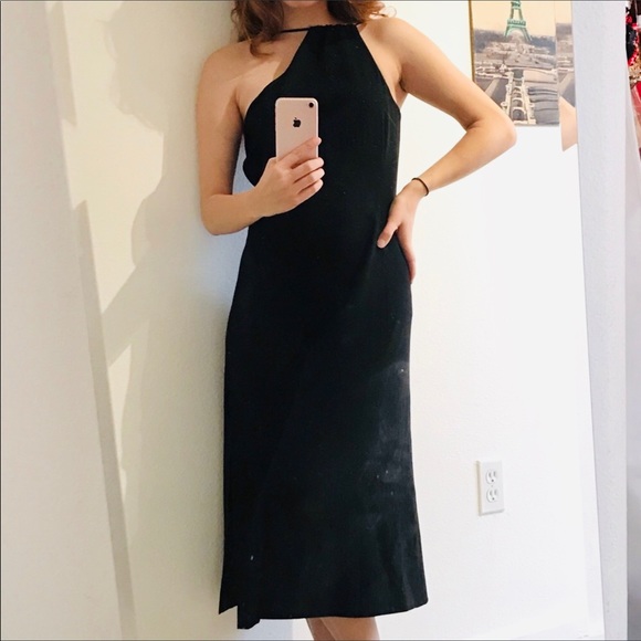 Emporio Armani Dresses & Skirts - Emporio Armani Black Halter Midi Dress SZ 4/40